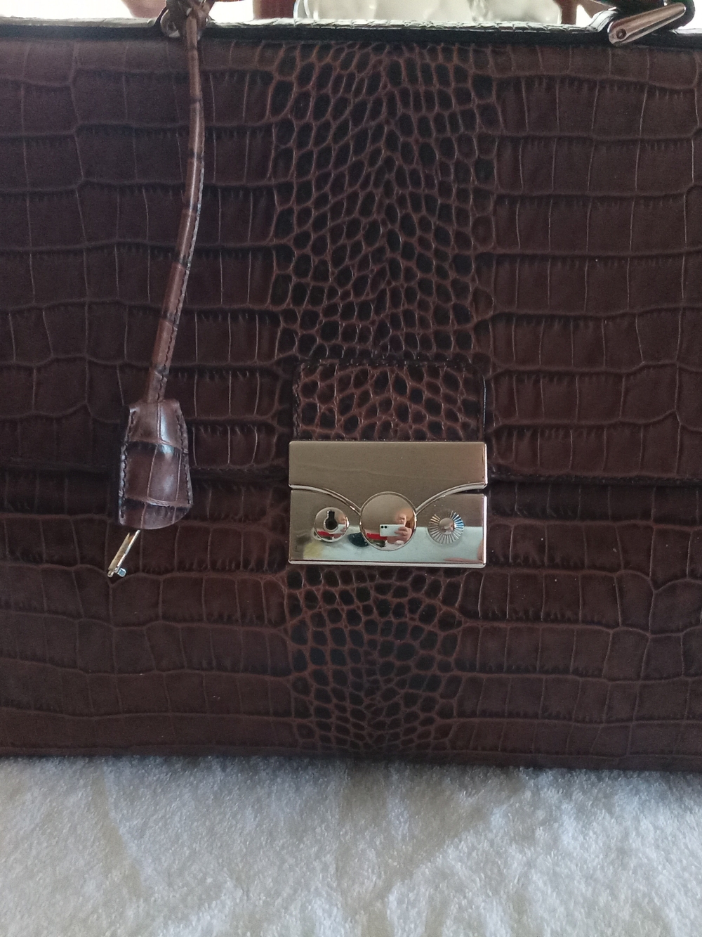 Atelier Lava - Bologna Italy - Giuseppe Lava Croc- Leather Satchel Handbag